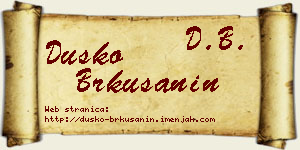 Duško Brkušanin vizit kartica